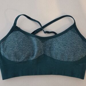 Seamless Teal Green Convertible Support Sports Bra